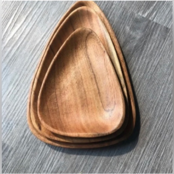 NIB 💖 - SEMBLA Nesting Wood Petal Trays Set - set of 3 - Picture 3 of 5